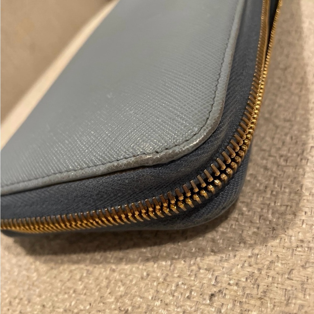 Prada bow Leather blue long wallet full zippy - Picture 12 of 12